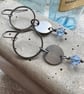 Vintage Dangle Earrings with Cornflower Blue Crystals Handmade Jewellery