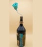 The Eternal Bloom" Hand-Sculpted Altered Bottle Clay Art Teal Rose & Bronze - Image 1