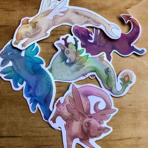 Holographic Dragon Stickers