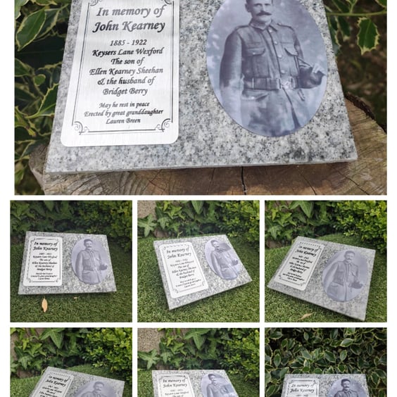 Personalised Granite Memorial Grave Plaque Grave Ornament Memorial Stone