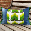 Retro fabric and denim cushion cover