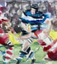West Country Clash – original watercolour painting, unframed - Image 1