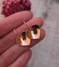 Copper and Silver Hammered Heart Earrings - JBJ1004 - Image 2