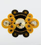 Soutache Brooch Choice Pink Green Gold Black Statement Handmade UK - Image 3