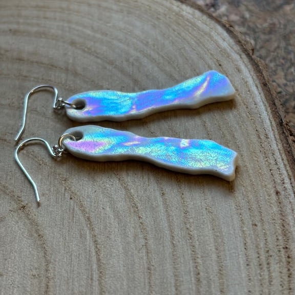 Handmade Earrings One of a Kind Iridescent  Eco Friendly Gifts Unique