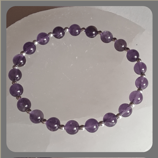 Amethyst and Sterling Silver Bracelet