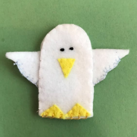 Seagull Felt Brighton Beach Finger Puppet