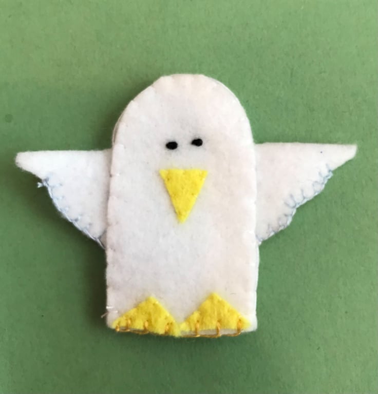 Seagull Felt Brighton Beach Finger Puppet
