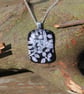 Silver leaves dichroic glass pendant necklace, fused glass necklace F45 - Image 9