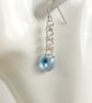Blue Heart Sterling Silver Earrings - Image 2