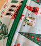 Christmas Theme Quilted Fabric Box Shape Makeup Bag - Image 7