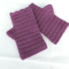 Seconds Sunday Crochet  Fingerless Mittens Plum