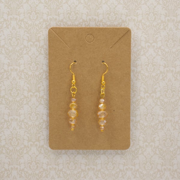 Gold Plated Glass Bead Sparkle Earrings