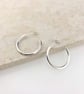Simple Modern Sterling Silver Hoop Earrings - Image 2