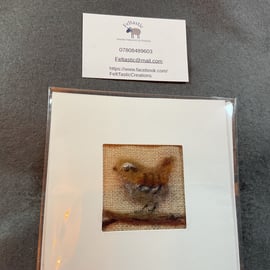 Needle Felted Sparrow Blank Card