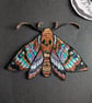 Colorful Death's-Head Hawk Moth Embroidered Iron-On Patch - 8.5x5.5cm - Image 1