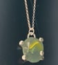 beach found marble pendant in organic silver setting - Image 5