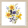Spring Bouquet, Pressed Flower Print card, 