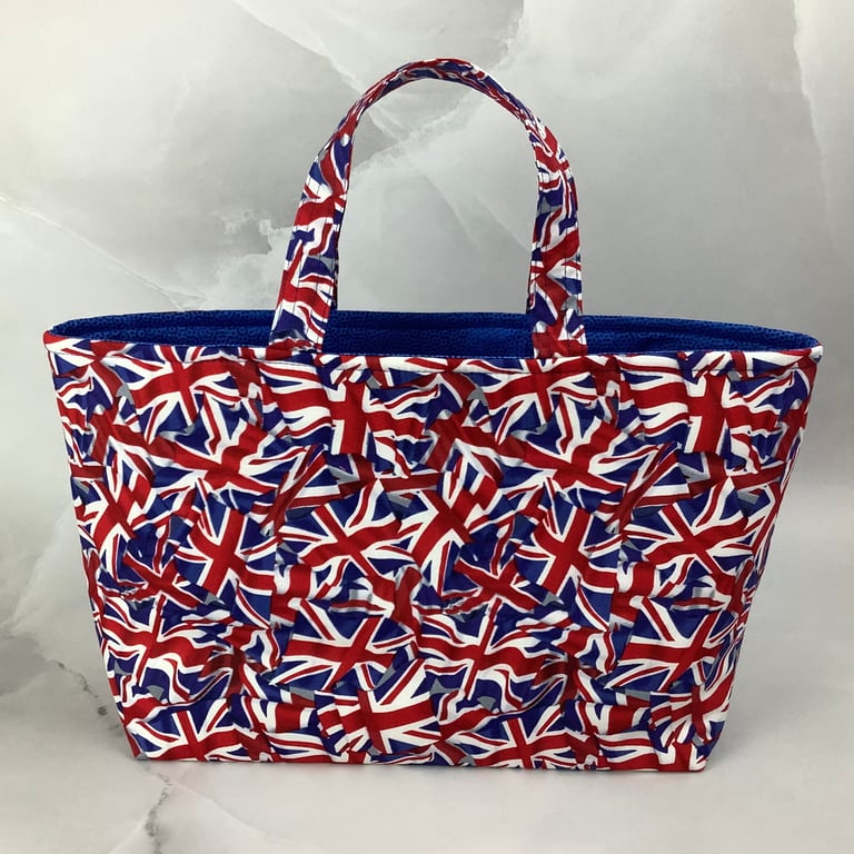 Union Jack tote bag, Flags shopper, handmade in Sussex