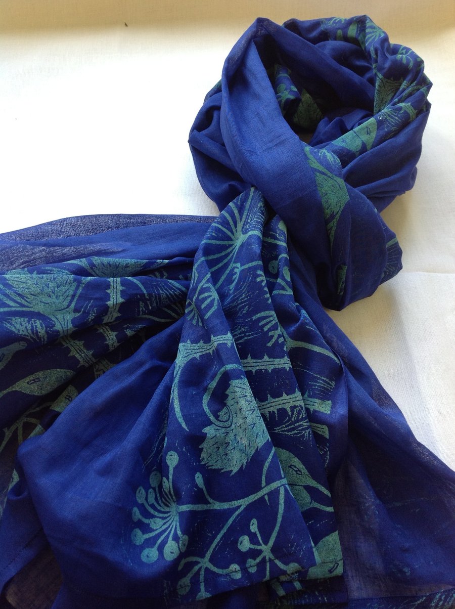 Hand printed scarf