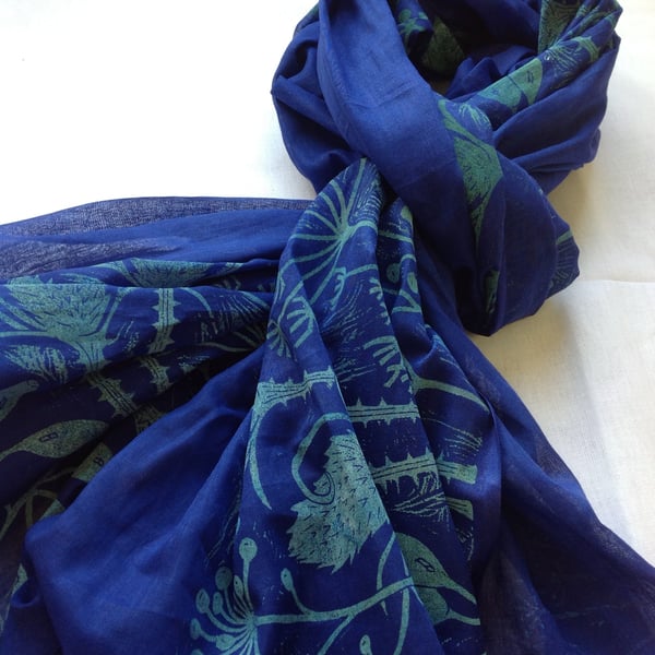 Hand printed scarf