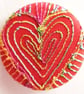 One Inch Badge Fabric Badge with Free Machine Embroidery  - Image 1
