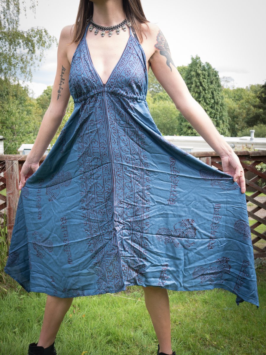 Beautiful Hindu Print Summer Dress Festival Clo. Folksy