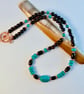 Turquoise & Tiger Ebony Necklace - December Birthday, Anniversary, Gifts For Her - Image 4