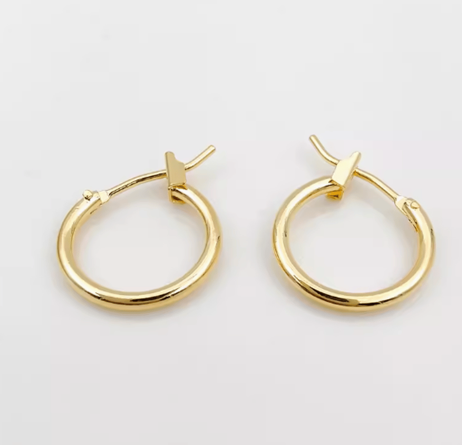 (EK05 gold)  10 pcs Gold Plated Earrings Hoop Findings 