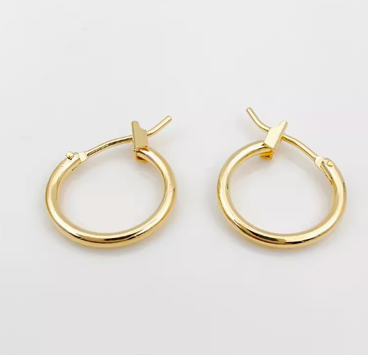 (EK05 gold)  10 pcs Gold Plated Earrings Hoop Findings 