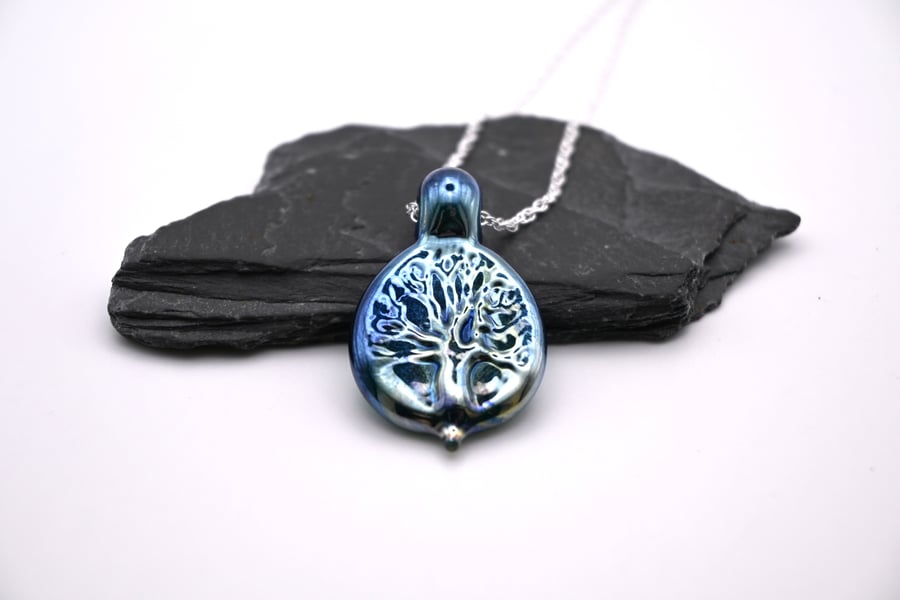 blue tree of life pendant