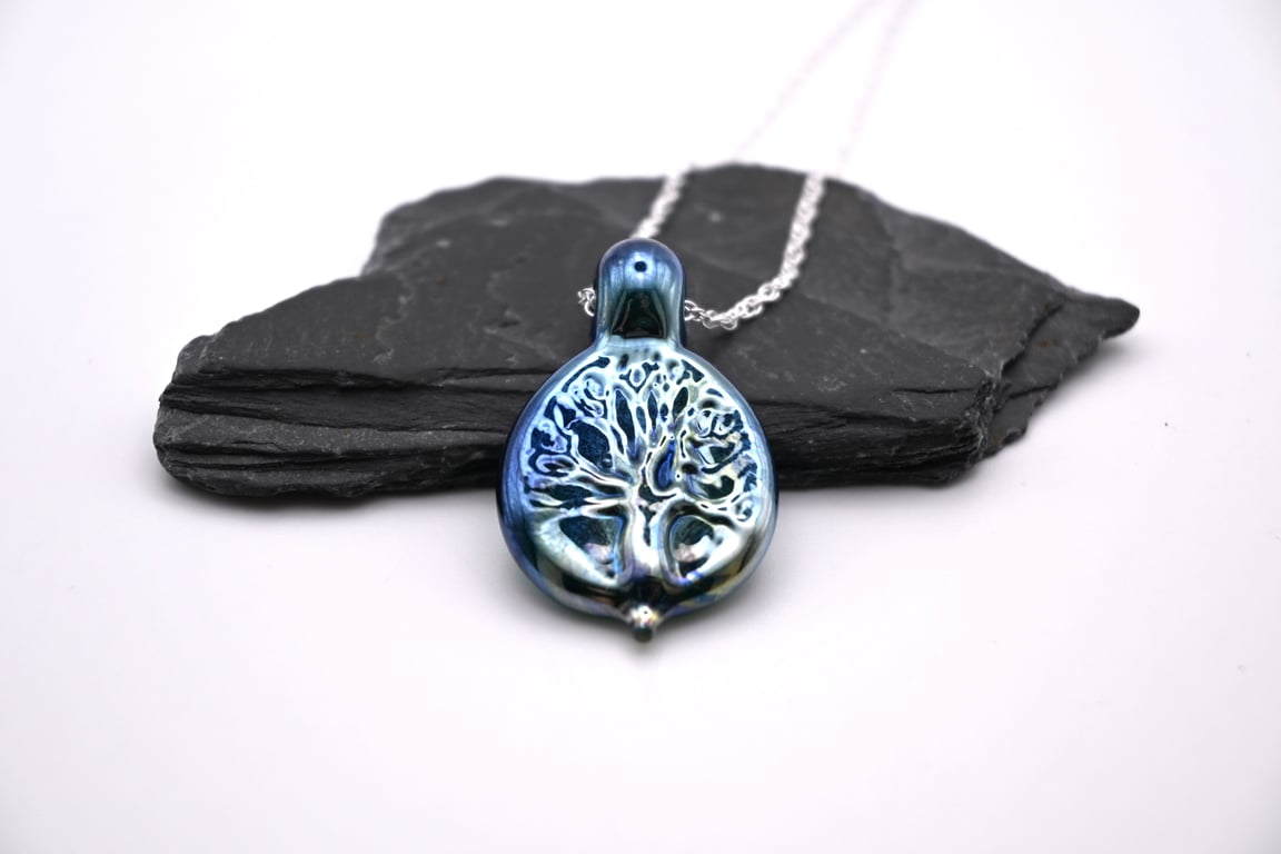 blue tree of life pendant