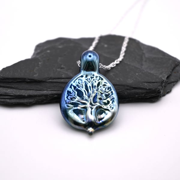 blue tree of life pendant