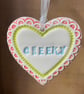 Small Ceramic heart decoration Cheeky - Image 1