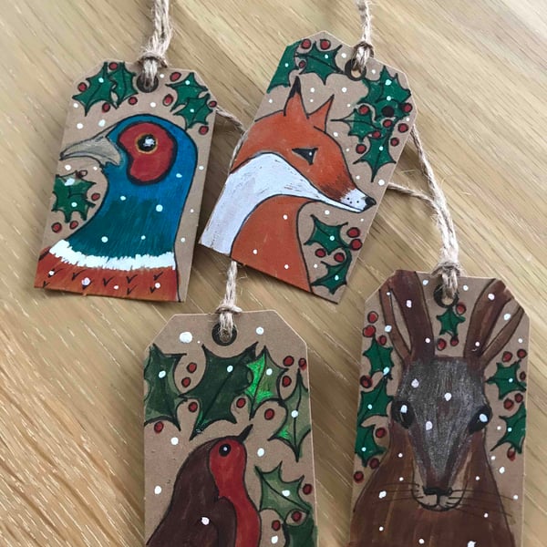 Christmas gift tags wildlife tags 