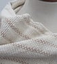 Large Ecru Cotton Handwoven Wrap, Shawl - Image 3