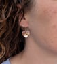 Copper and Silver Hammered Heart Earrings - JBJ1004 - Image 4