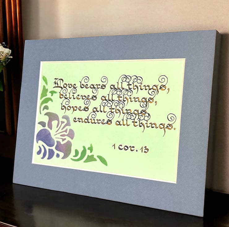 Elegant Hand Calligraphed Bible Verse Art Timel... - Folksy