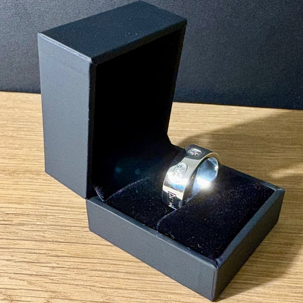 "Decoherence" - Heavy Sterling Silver Ring - 12g - Made To Any Size - 8mm x 2mm
