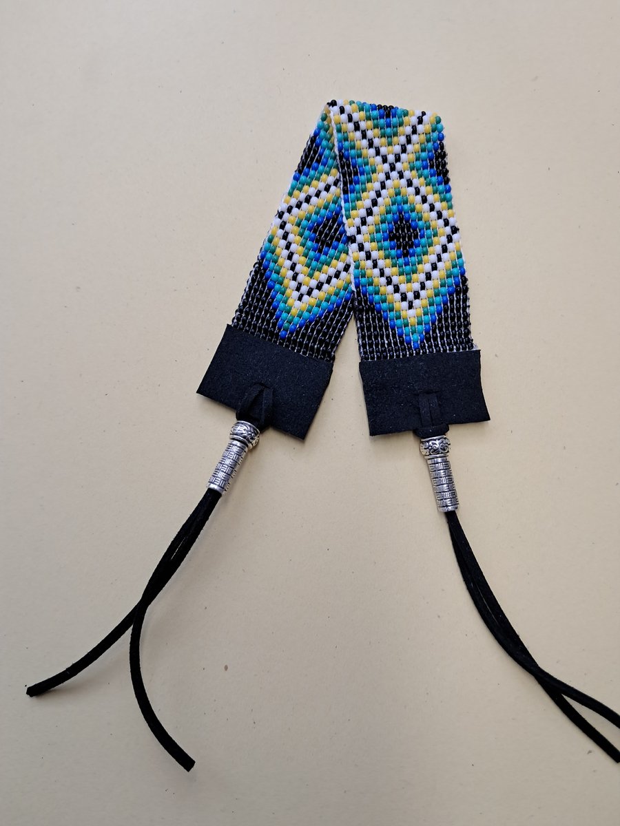 Seed bead Anklet with suede ties