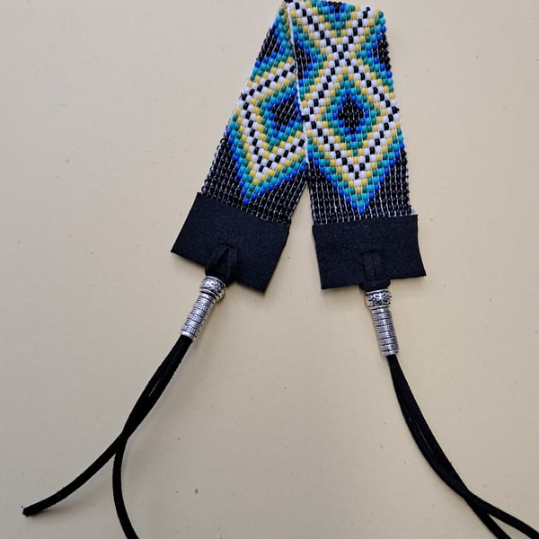 Seed bead Anklet with suede ties