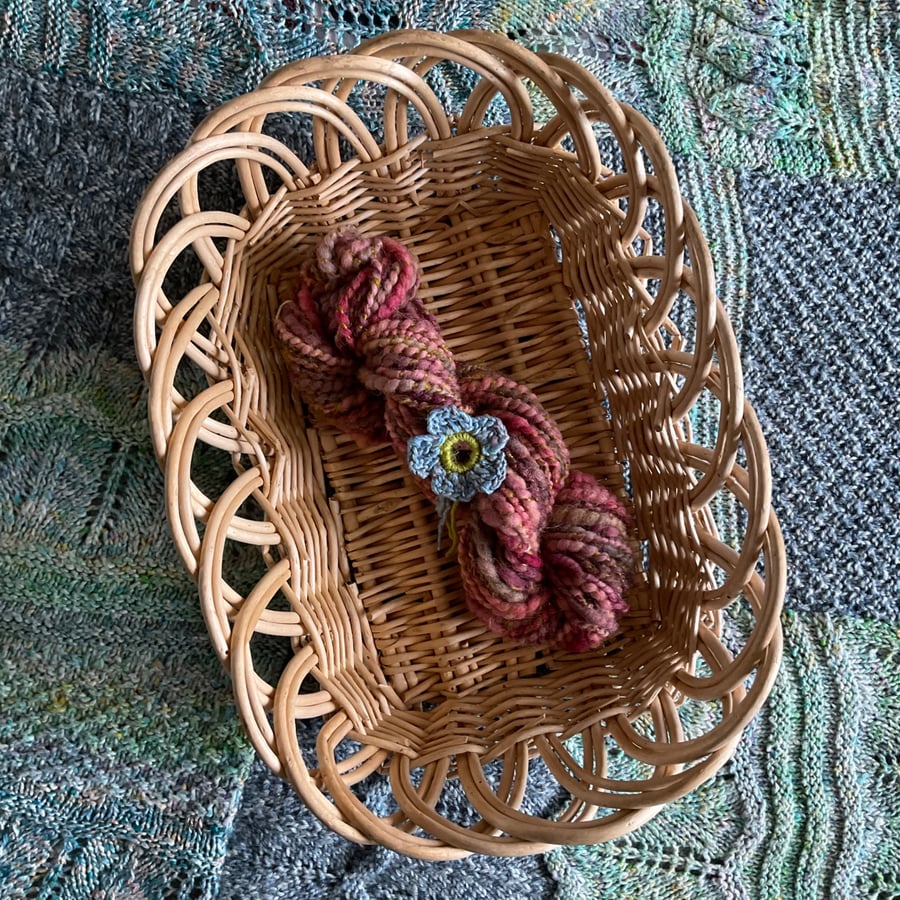 Hand spun art yarn - wool and mohair