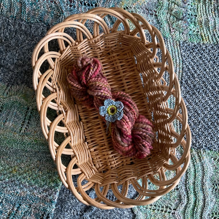 Hand spun art yarn - wool and mohair