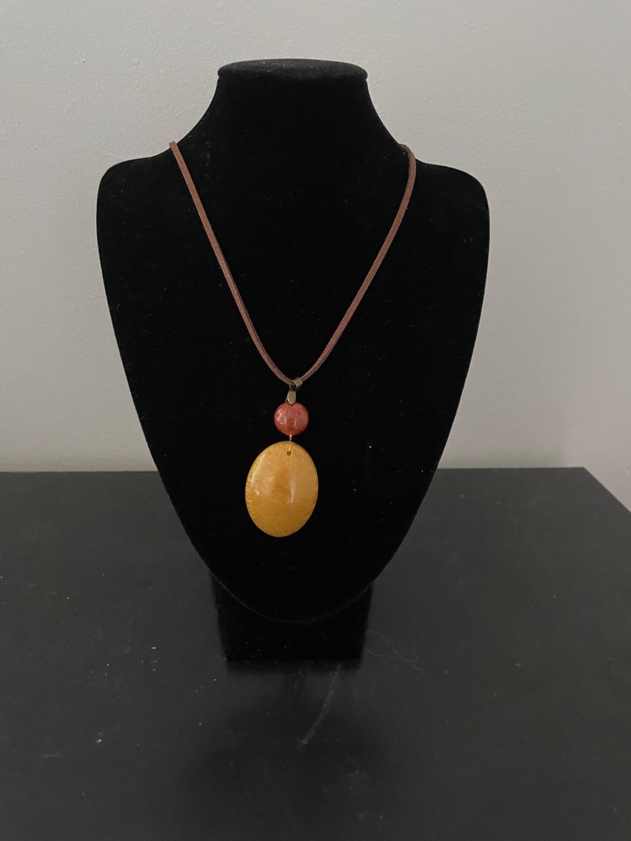 'Iona' Gold Resin Pendant