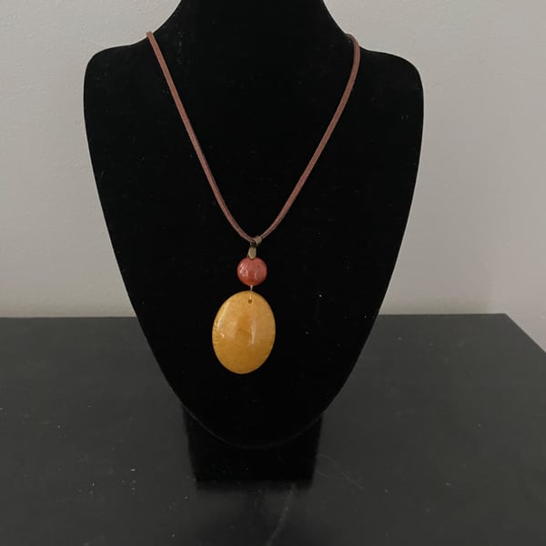 'Iona' Gold Resin Pendant