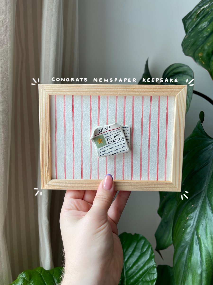 Congrats Newspaper Keepsake - Graduation Gift, Framed A6