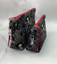 Skeletons makeup bag, Gothic zip bag, 2 size options, Handmade - Image 7