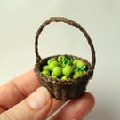 Miniature basket of apples