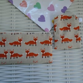 Fox Gift Set Purse, Card Holder & Small Make Up Bag or Pencil Case.