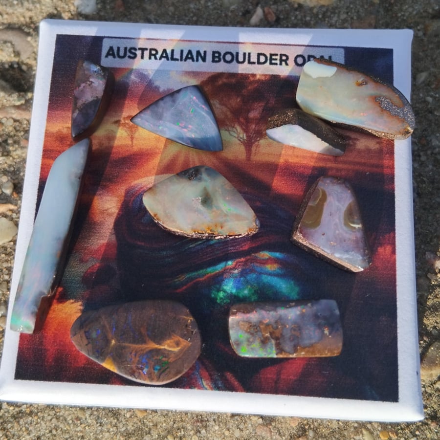 Boulder Opals loose Stones hand polished ( 9 )  